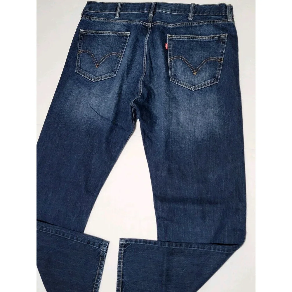 Levi's 505 Straight Jeans Size 40x32 Mens Mid Rise Dark Wash Blue